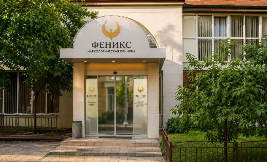 Вход в наркологическую клинику «Феникс» в Советском